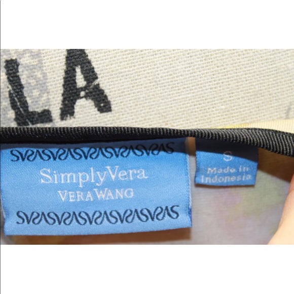 Simply Vera By Vera Wang Sleeveless Blouse Women Brown Yellow Abstract Small - Picture 4 of 7